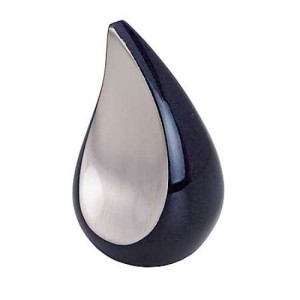 Teardrop Brass Keepsake (Black and Smooth Silver) - "Made with Love" 